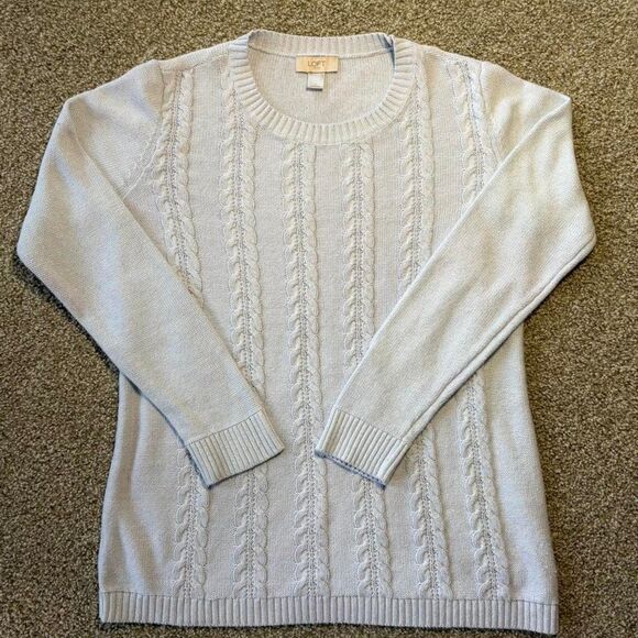 Loft Women's Blue and Grey Jumper - Picture 1 of 8